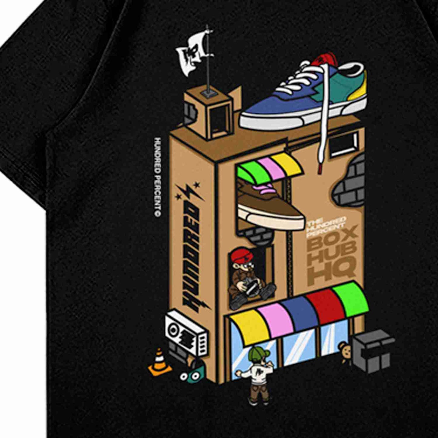 THP " BOX HUB TEE ( BLACK ) " THE HUNDRED PERCENT OFFICIAL STORE