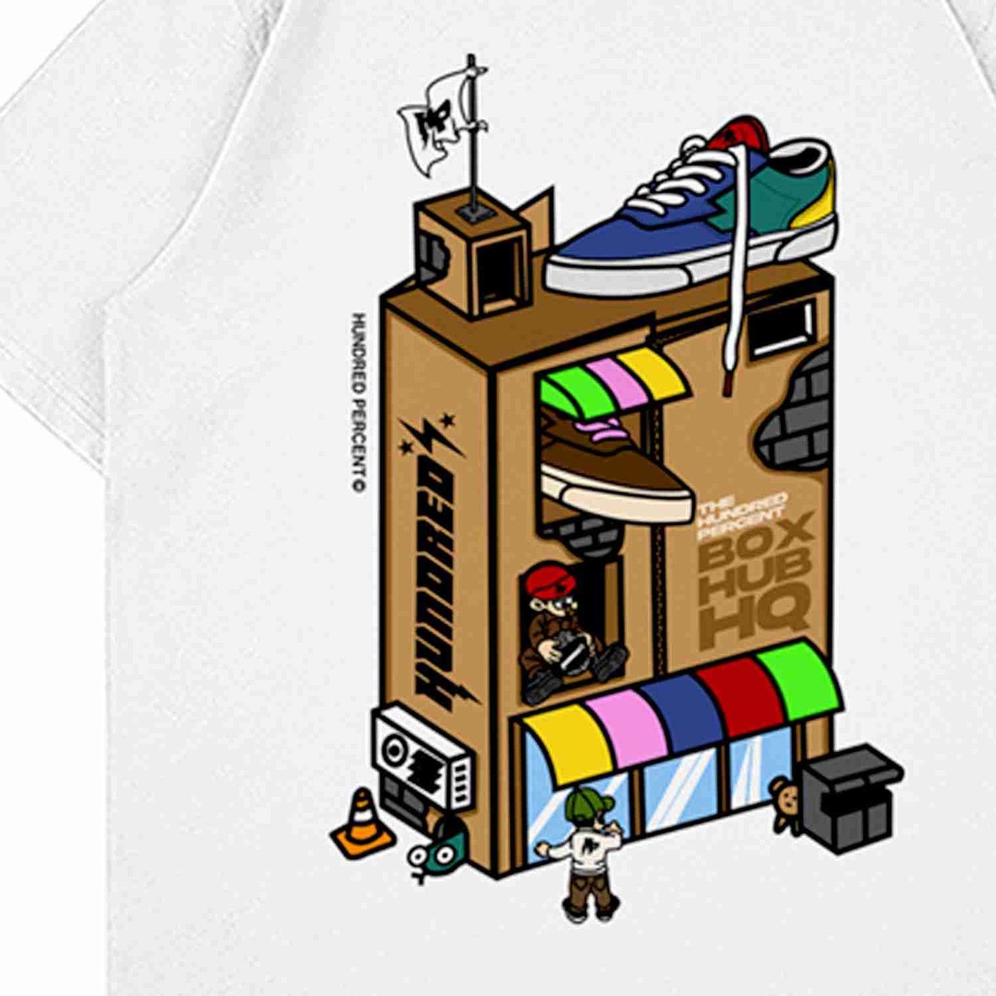 THP " BOX HUB TEE ( WHITE ) " THE HUNDRED PERCENT OFFICIAL STORE