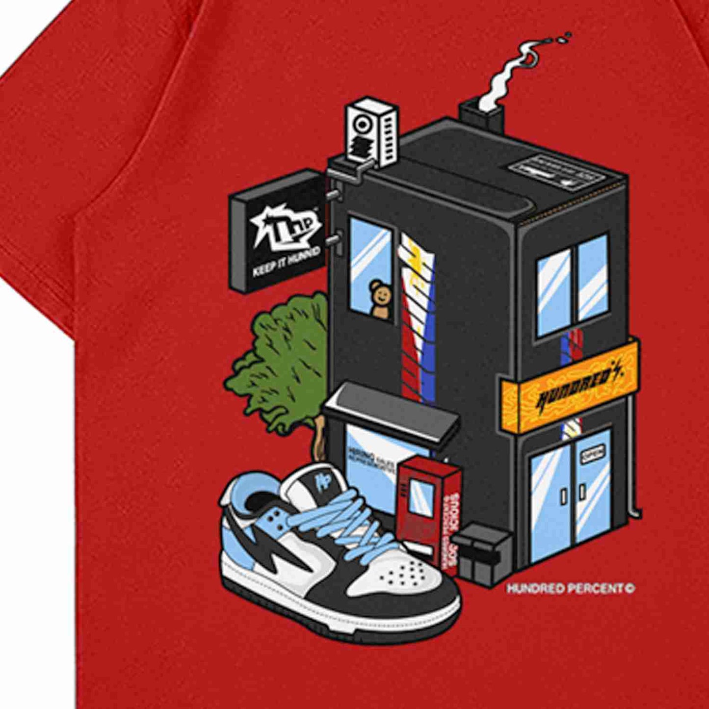 THP " OG BOX TEE ( RED ) " THE HUNDRED PERCENT OFFICIAL STORE