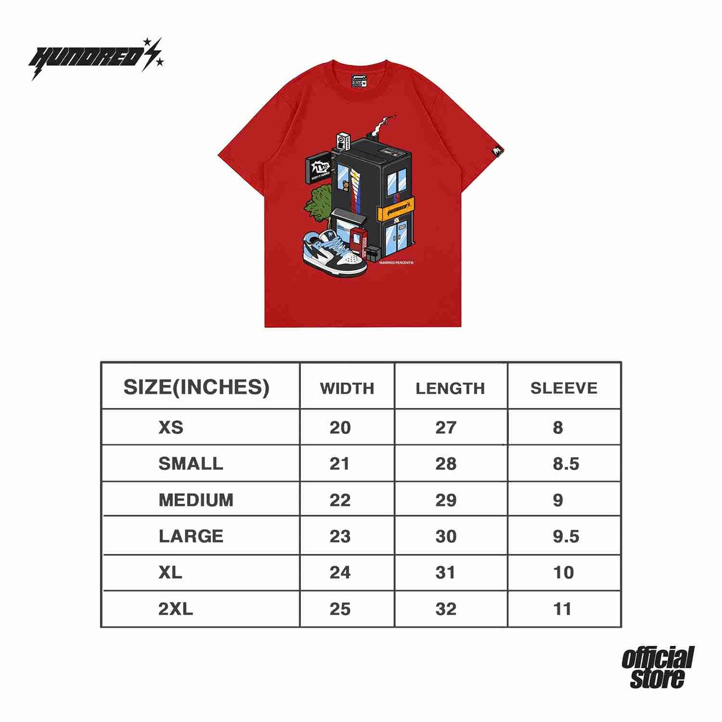 THP " OG BOX TEE ( RED ) " THE HUNDRED PERCENT OFFICIAL STORE