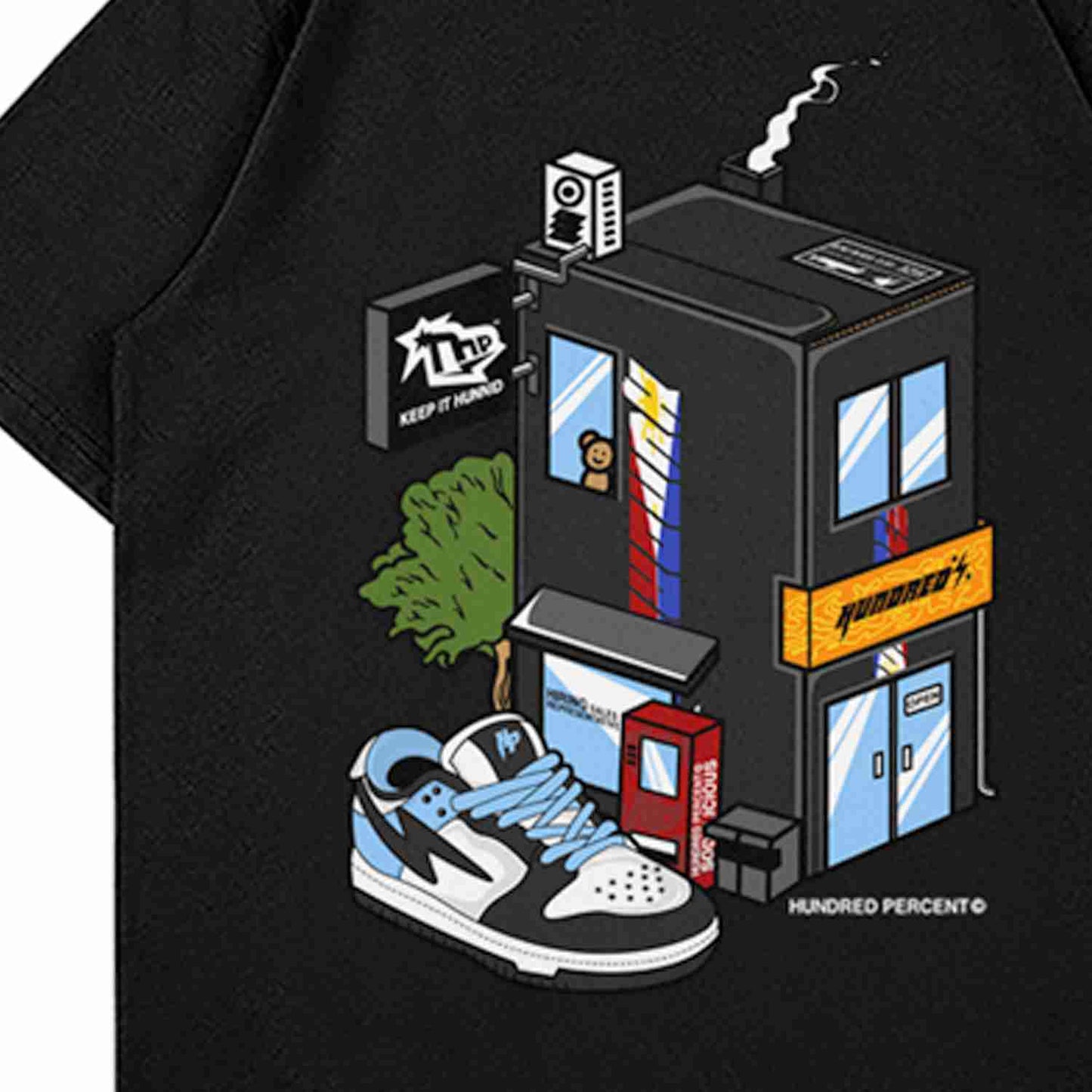 THP " OG BOX TEE ( BLACK ) " THE HUNDRED PERCENT OFFICIAL STORE