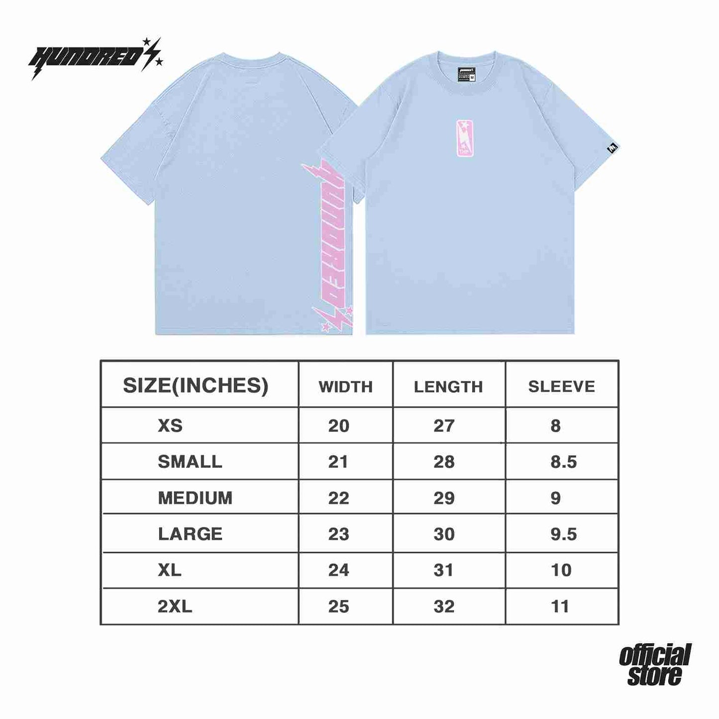 THP " SIDE SCRIPT POWDER BLUE " THE HUNDRED PERCENT OFFICIAL STORE