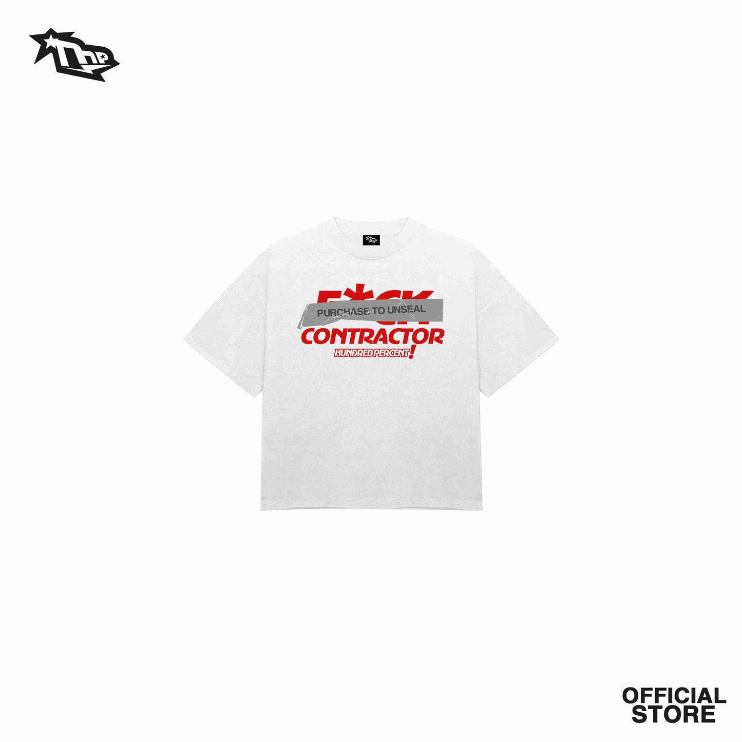THP "SCREW THE CONTRACTOR COLLECTION" BLACK, WHITE, CREAM, ORANGE " CROP BOX TEE " THE HUNDRED PERCENT OFFICIAL STORE