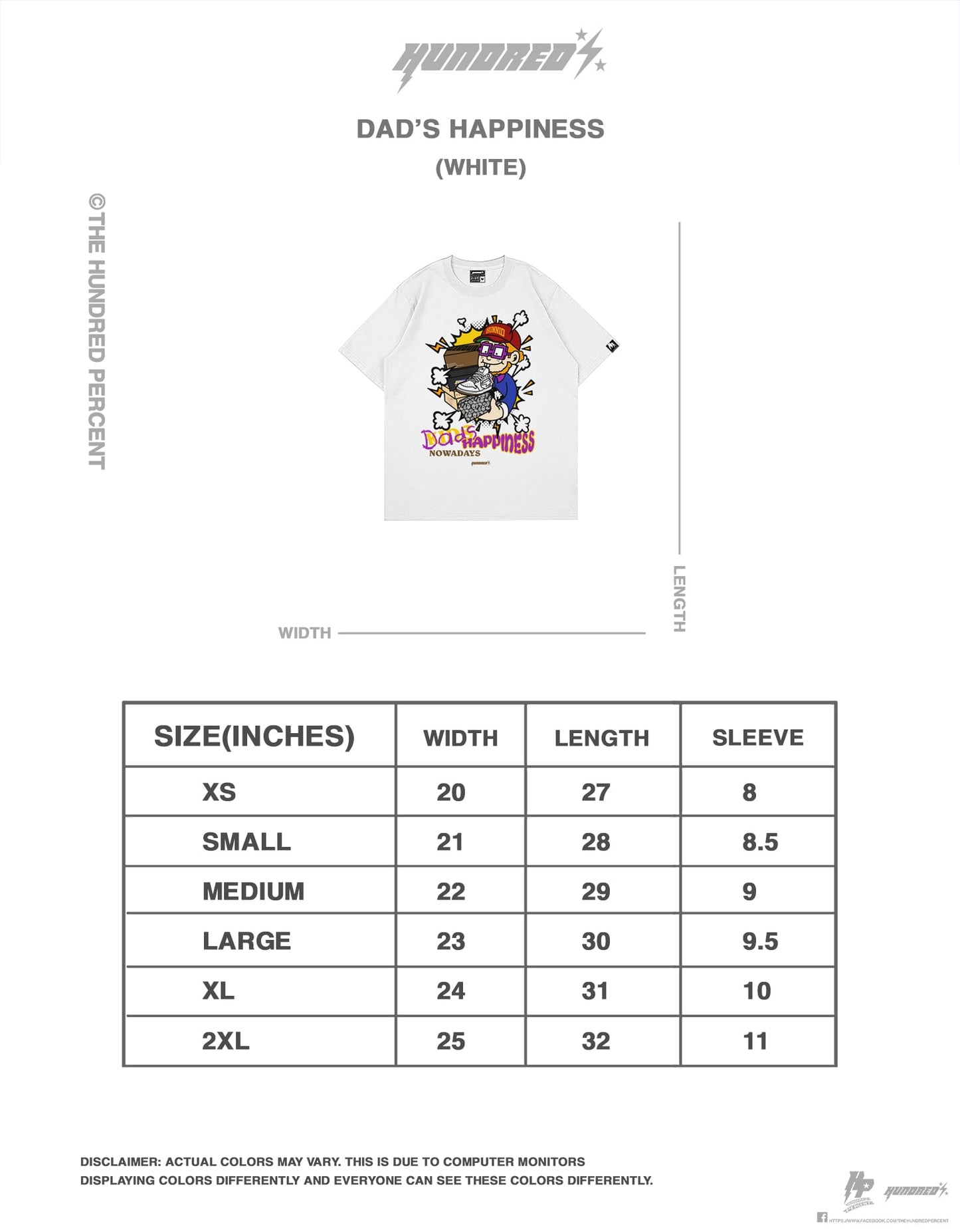 The Hundred Percent Shirt Dad's Happiness (WHITE)