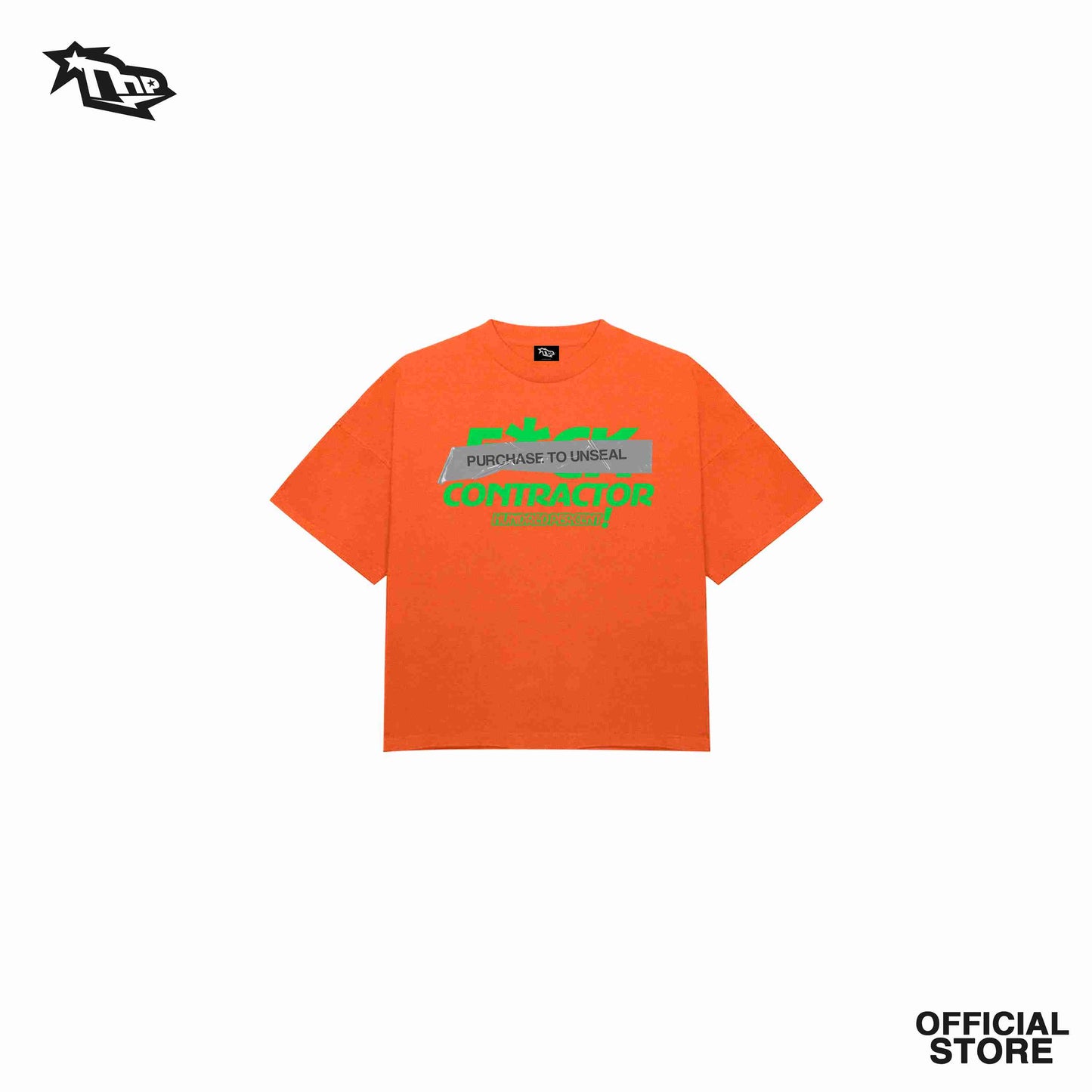 THP "SCREW THE CONTRACTOR COLLECTION" BLACK, WHITE, CREAM, ORANGE " CROP BOX TEE " THE HUNDRED PERCENT OFFICIAL STORE