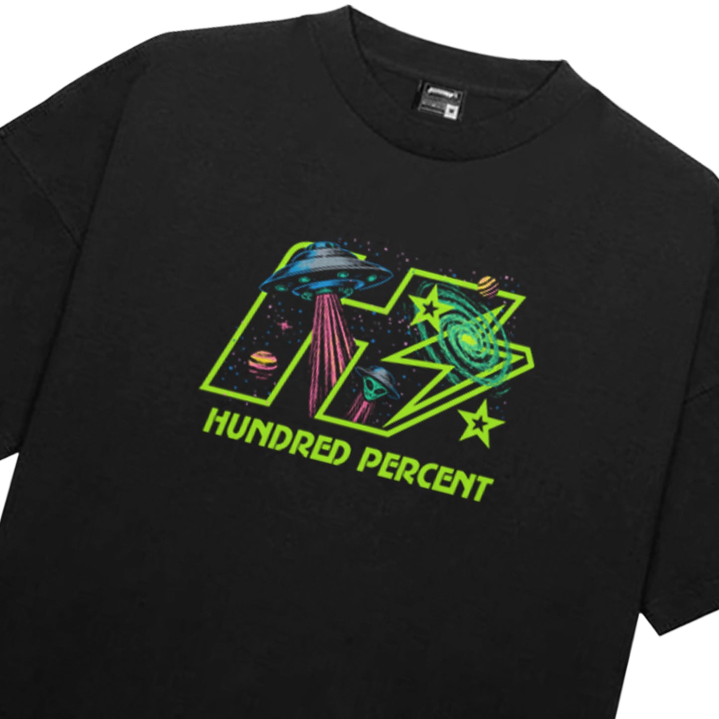 THE HUNDRED PERCENT "UFO" SHIRT "BOXY CROP"BLACK