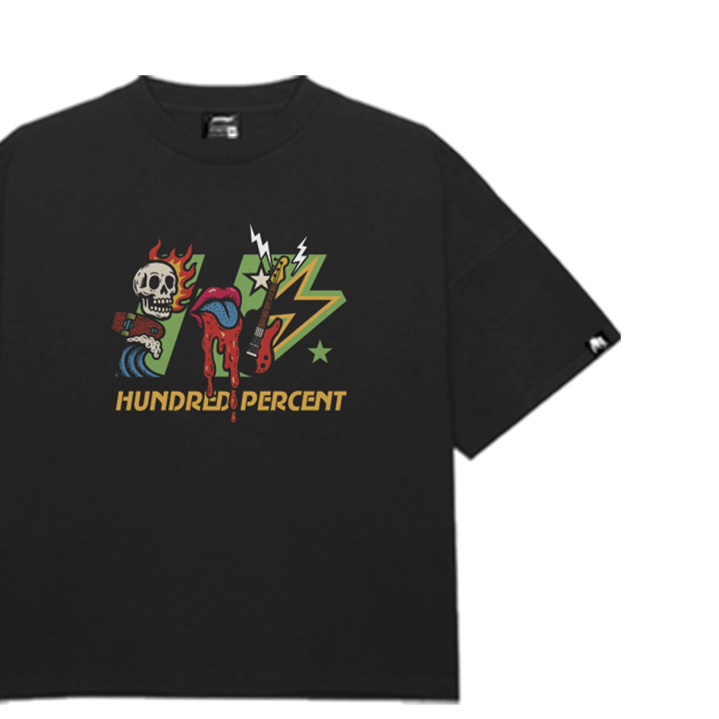 THE HUNDRED PERCENT "RESONATE" SHIRT "BOXY CROP"BLACK