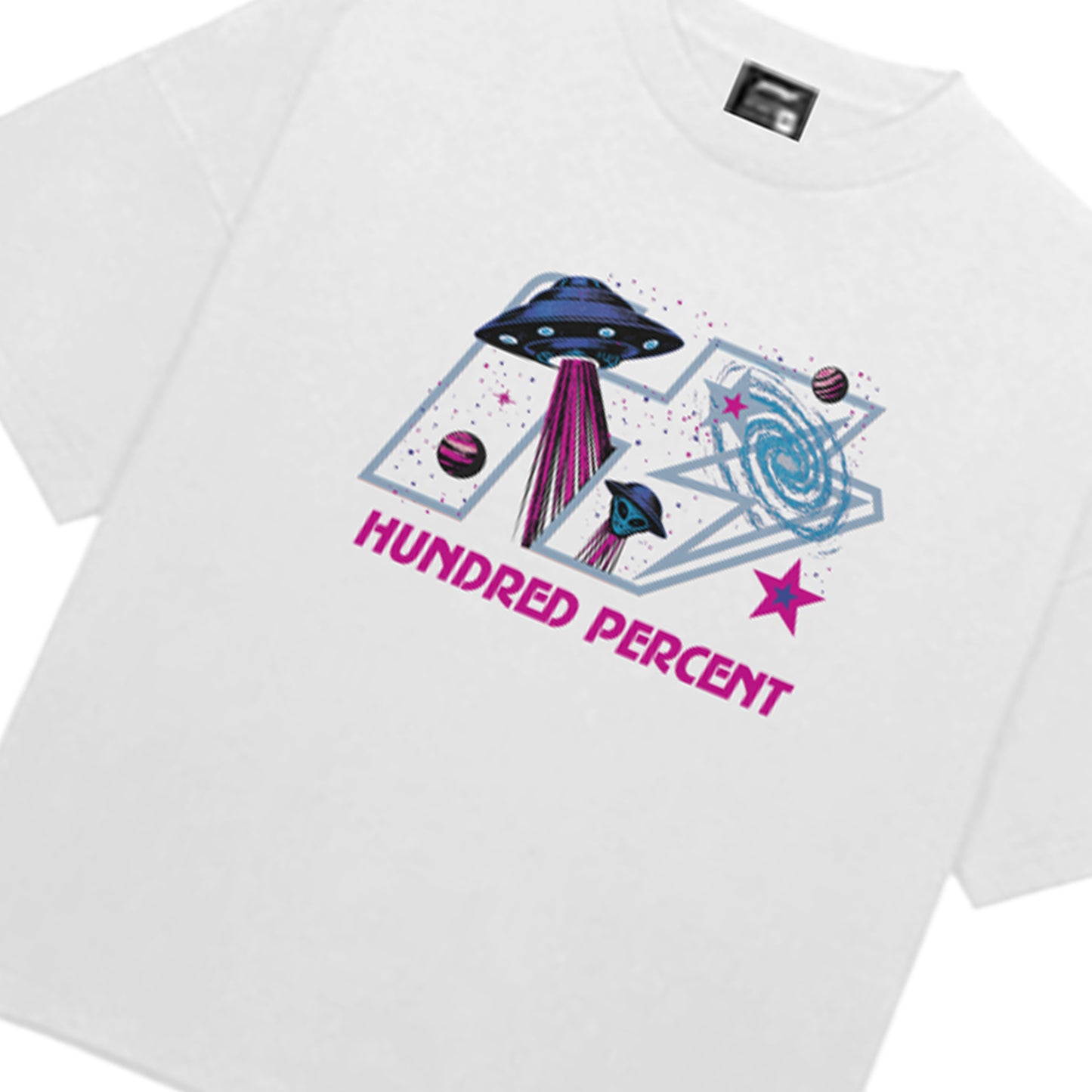 THE HUNDRED PERCENT "UFO" SHIRT "BOXY CROP"WHITE