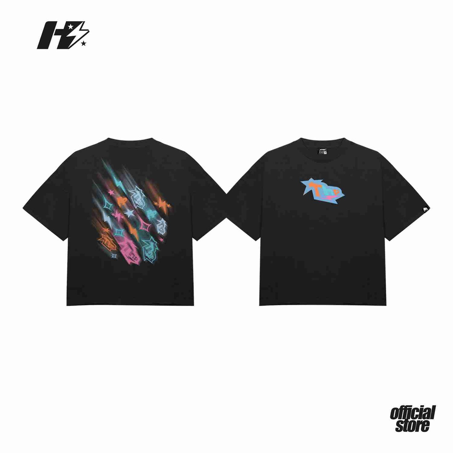 THE HUNDRED PERCENT STARDASH SHIRT "BOXY CROP" BLACK