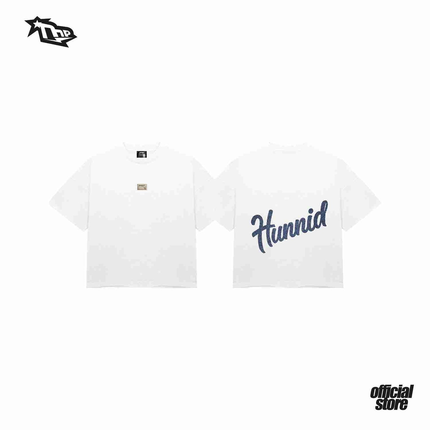 THE HUNDRED PERCENT MINI PATCHWORK LOGO"CROP BOX TEE