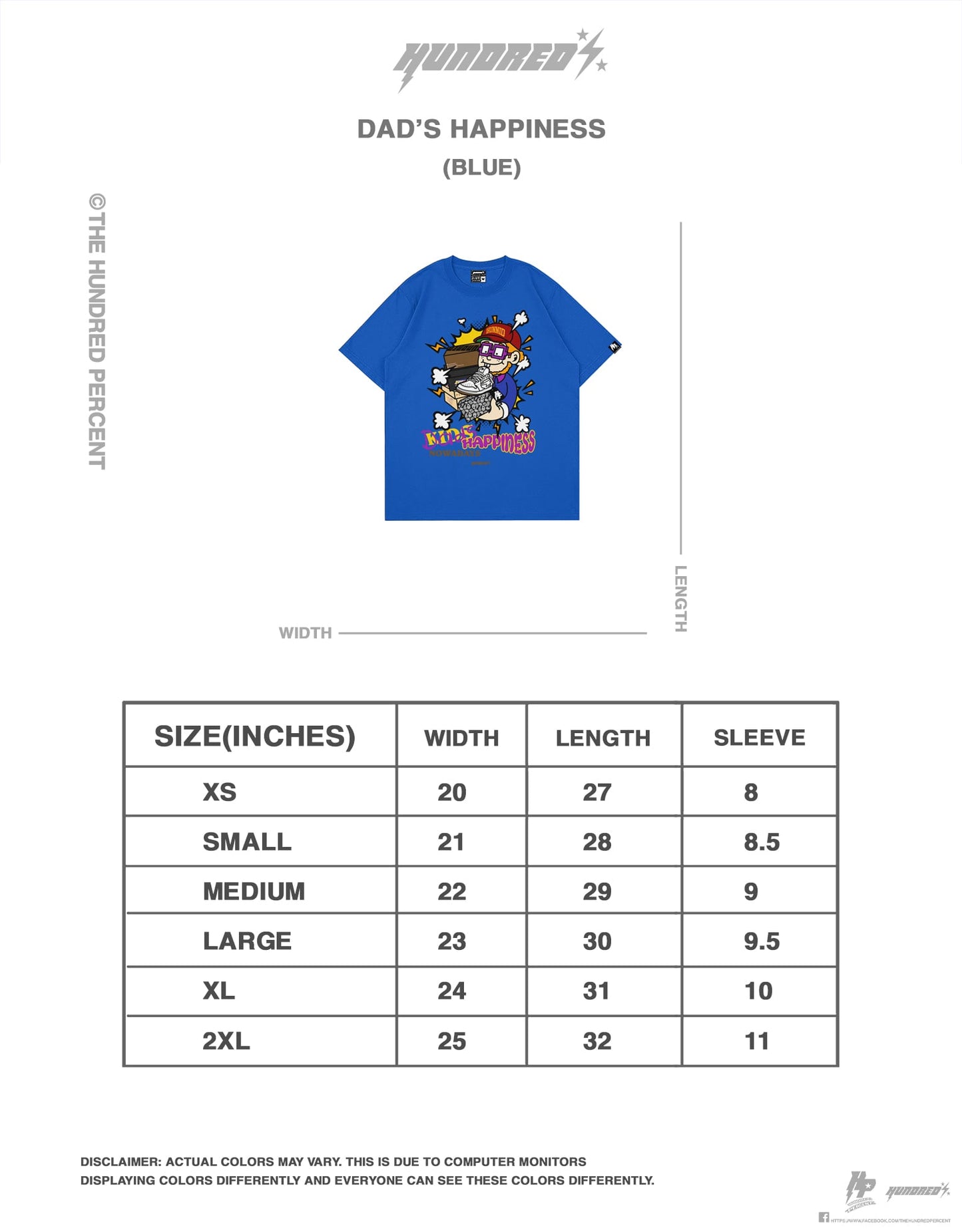 The Hundred Percent Shirt Dad's Happiness (BLUE)