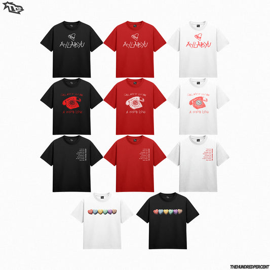 THE HUNDRED PERCENT "HUNNID LOVE SERIES" high quality men’s shirt boxy fit viral  trendy tee