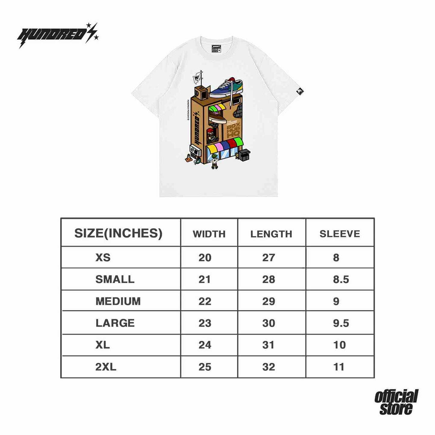 THP " BOX HUB TEE ( WHITE ) " THE HUNDRED PERCENT OFFICIAL STORE