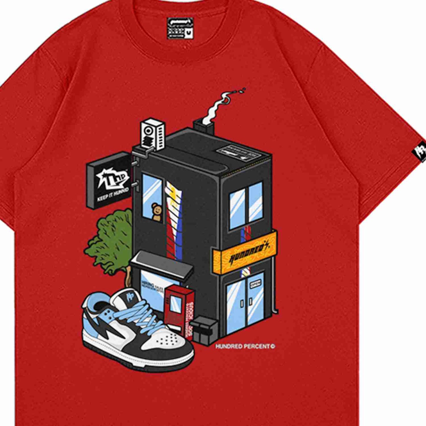 THP " OG BOX TEE ( RED ) " THE HUNDRED PERCENT OFFICIAL STORE