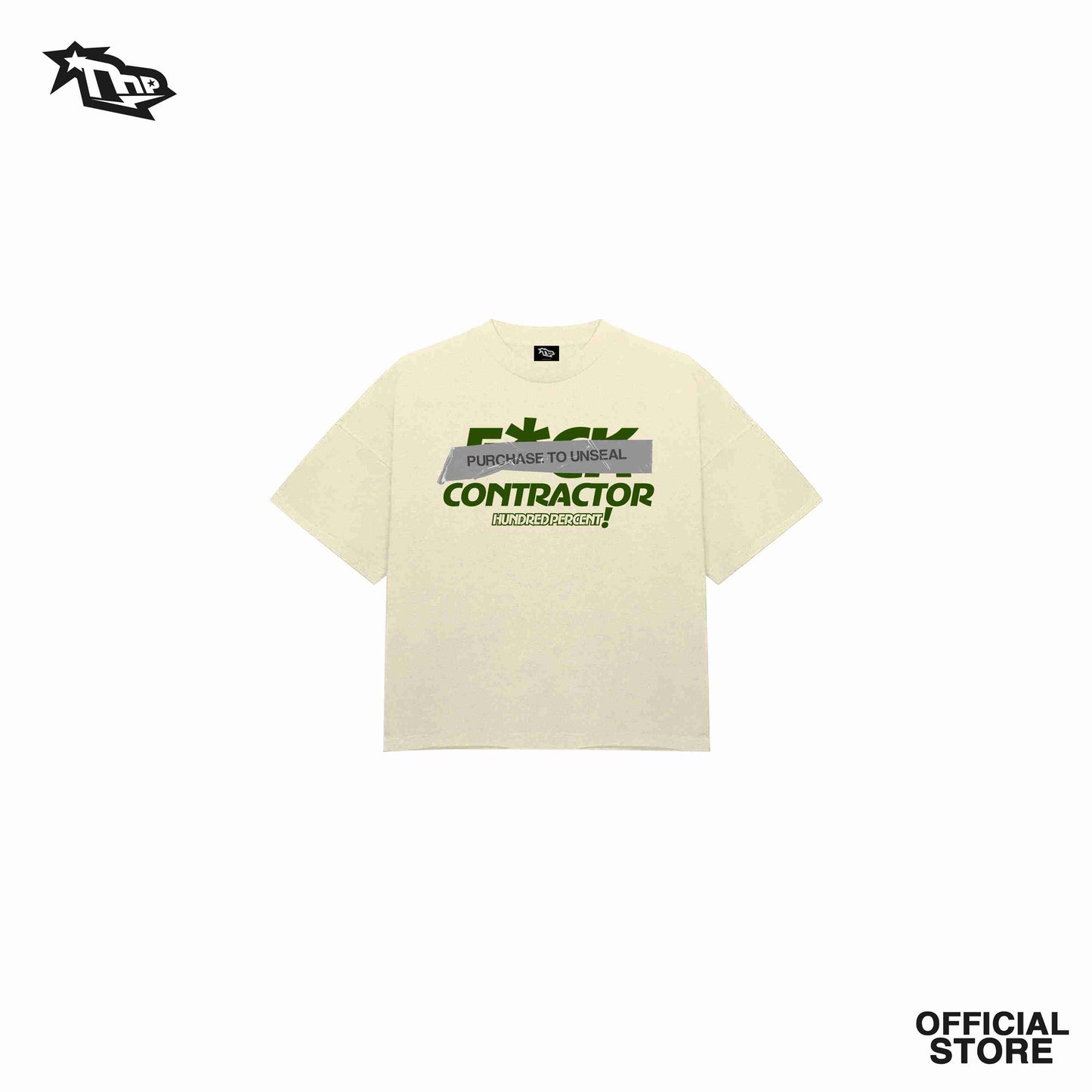 THP "SCREW THE CONTRACTOR COLLECTION" BLACK, WHITE, CREAM, ORANGE " CROP BOX TEE " THE HUNDRED PERCENT OFFICIAL STORE