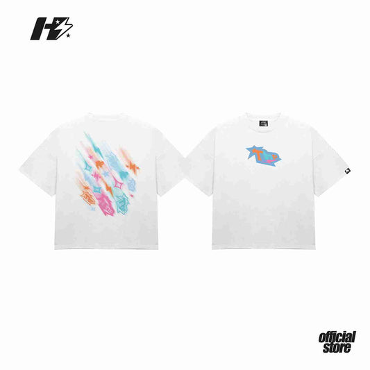 THE HUNDRED PERCENT STARDASH SHIRT "BOXY CROP"WHITE