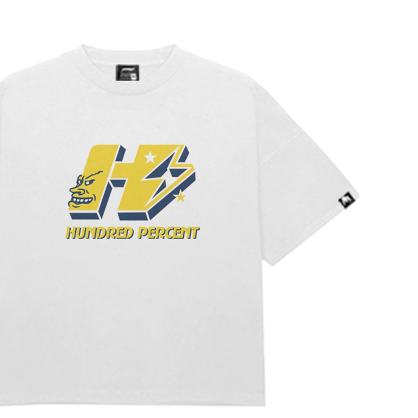 THE HUNDRED PERCENT "GRIN" SHIRT "BOXY CROP"WHITE