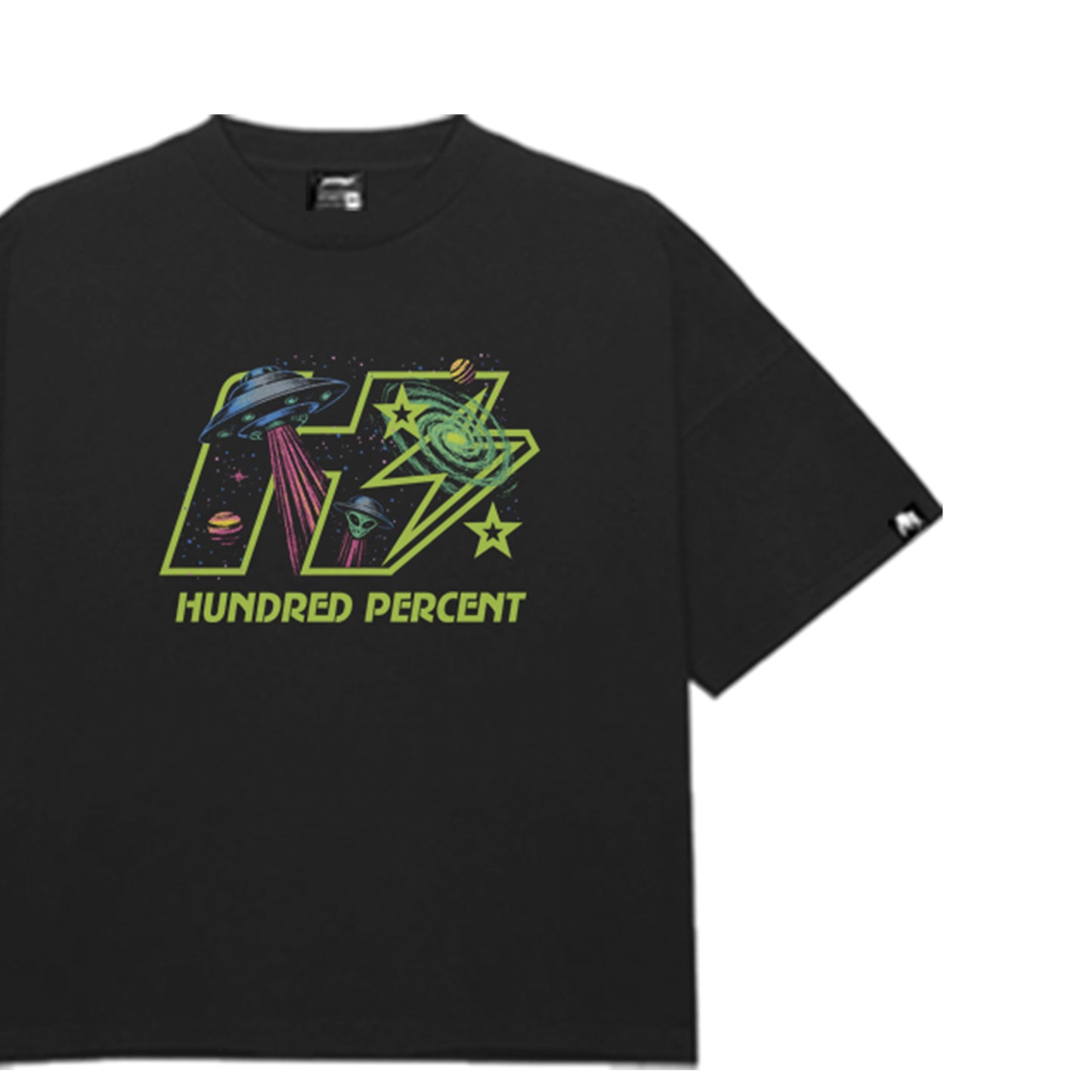 THE HUNDRED PERCENT "UFO" SHIRT "BOXY CROP"BLACK