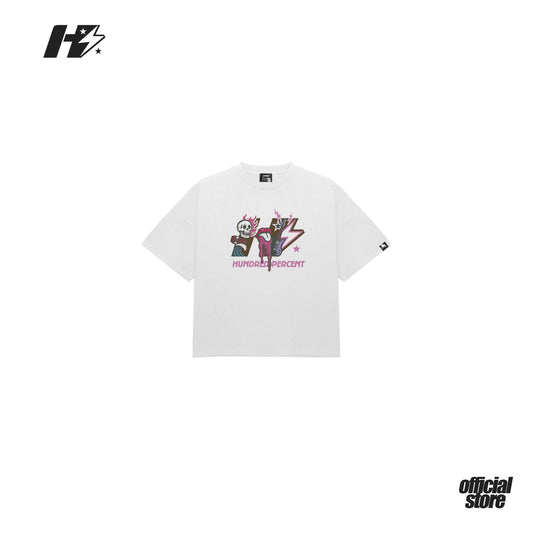 THE HUNDRED PERCENT "RESONATE" SHIRT "BOXY CROP"WHITE