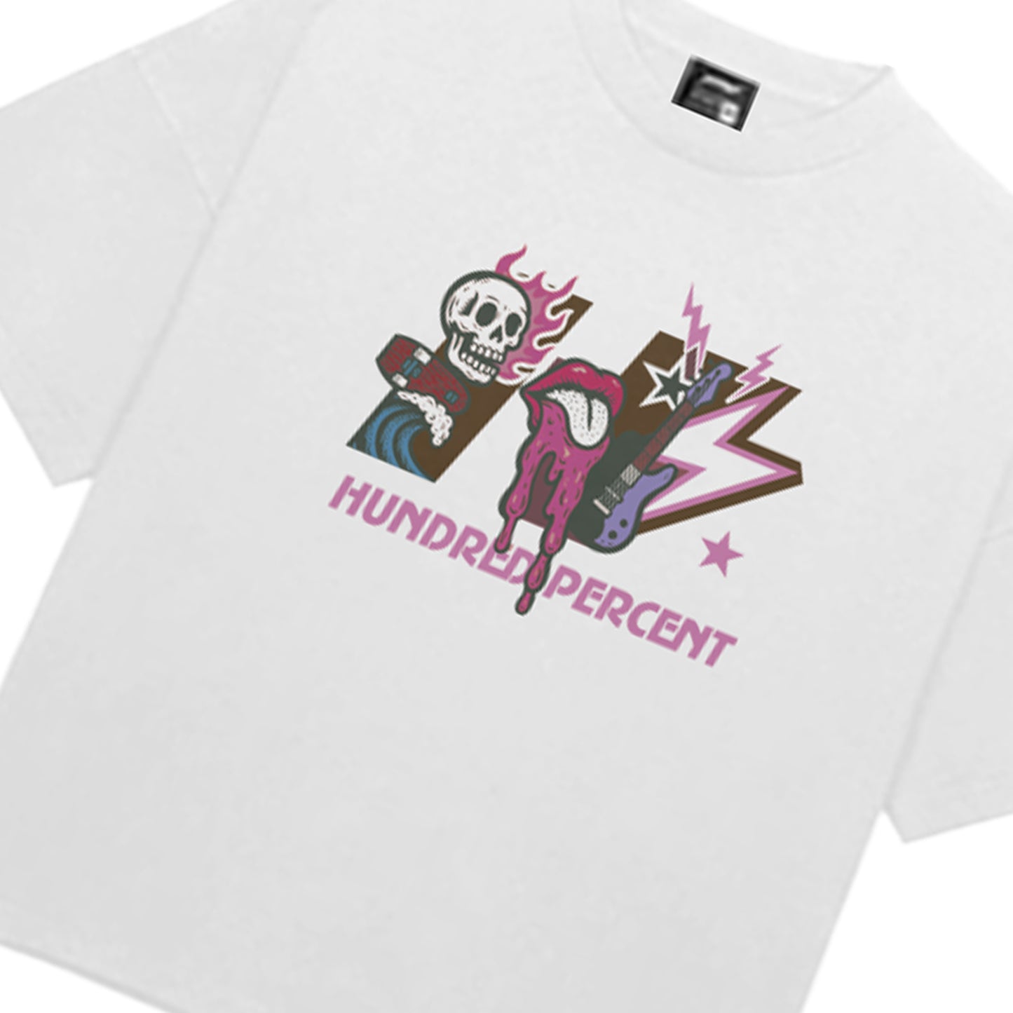 THE HUNDRED PERCENT "RESONATE" SHIRT "BOXY CROP"WHITE