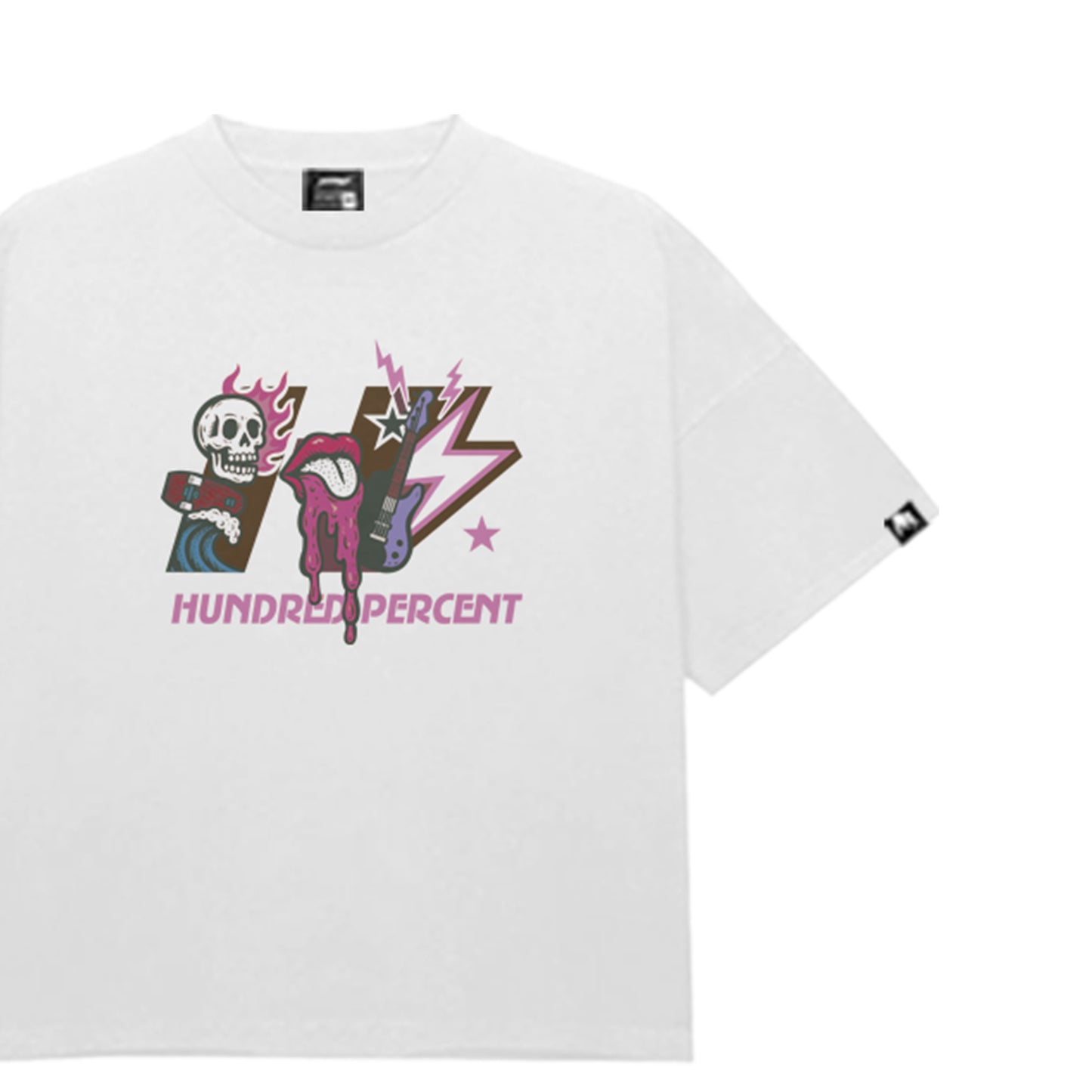 THE HUNDRED PERCENT "RESONATE" SHIRT "BOXY CROP"WHITE