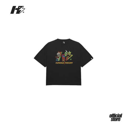 THE HUNDRED PERCENT "RESONATE" SHIRT "BOXY CROP"BLACK