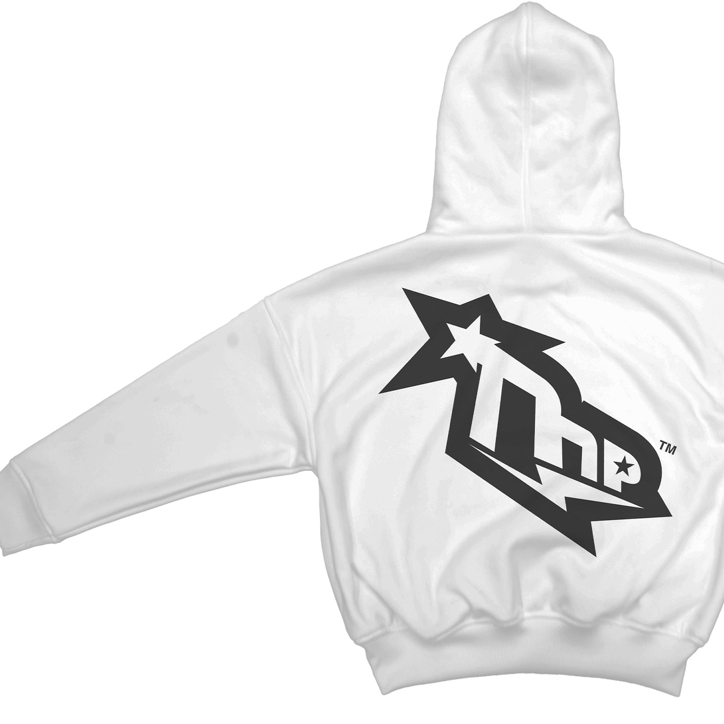 THEHUNDREDFCKNPERCENT HOODIE WHITE (BOX CROP)