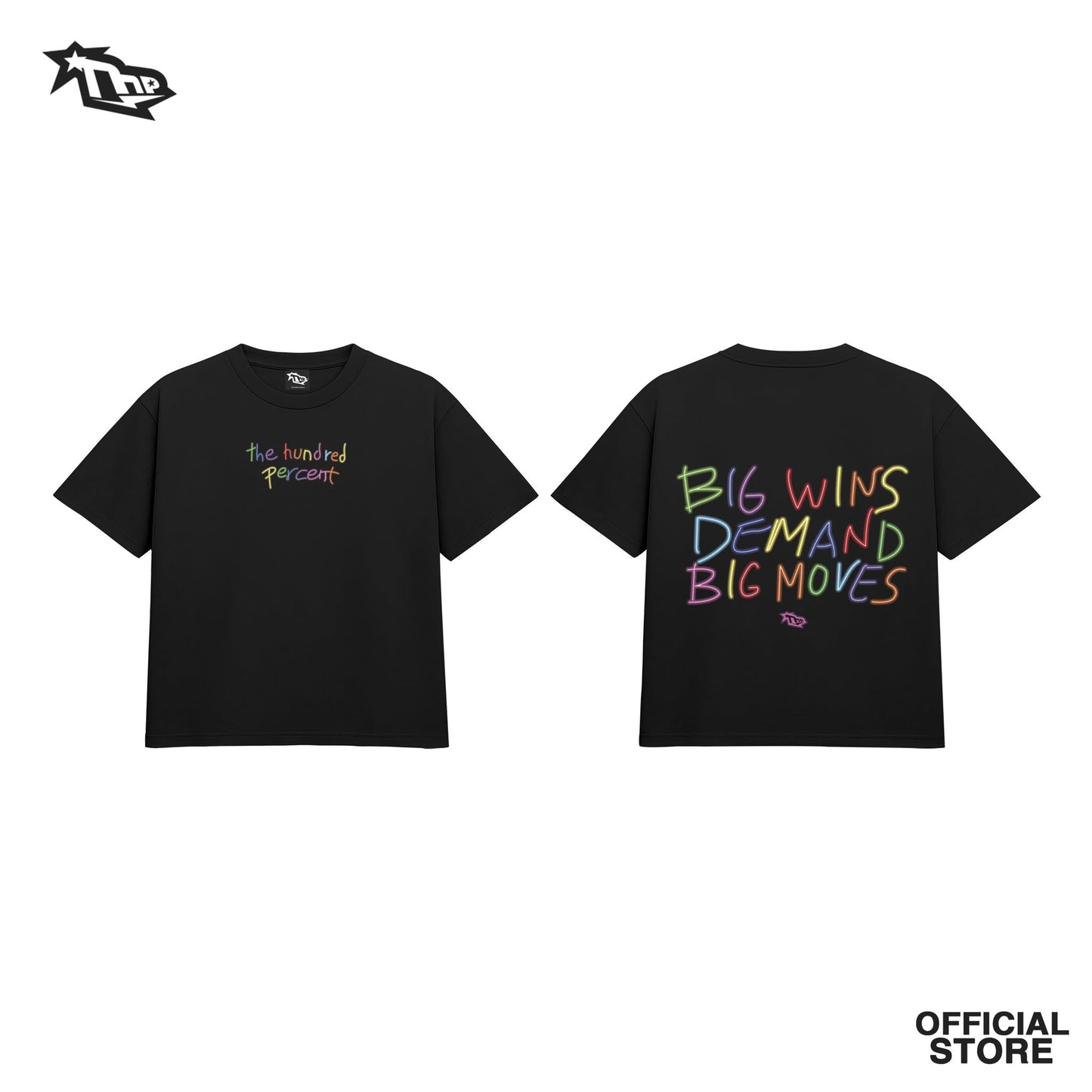 The Hundred Percent "Big Wins Demand Big Moves" BOxy Crop Shirt