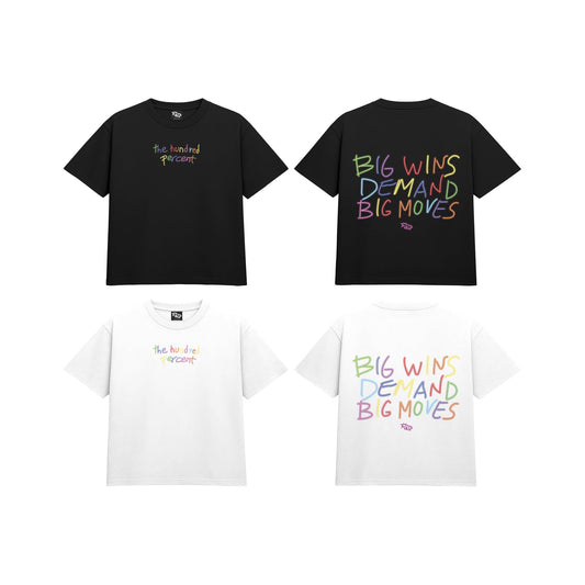 The Hundred Percent "Big Wins Demand Big Moves" BOxy Crop Shirt
