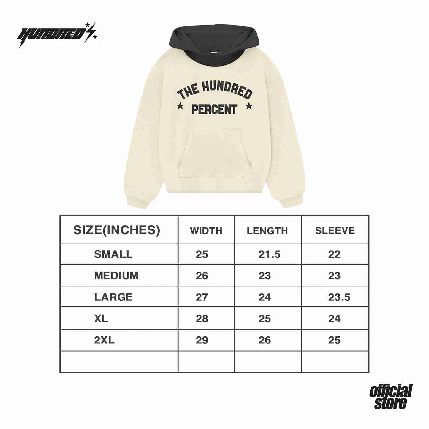 THP " ARC HOODIE CREAM/BLACK " THE HUNDRED PERCENT OFFICIAL STORE