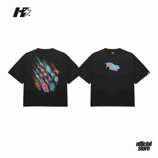 THE HUNDRED PERCENT STARDASH SHIRT "BOXY CROP" BLACK
