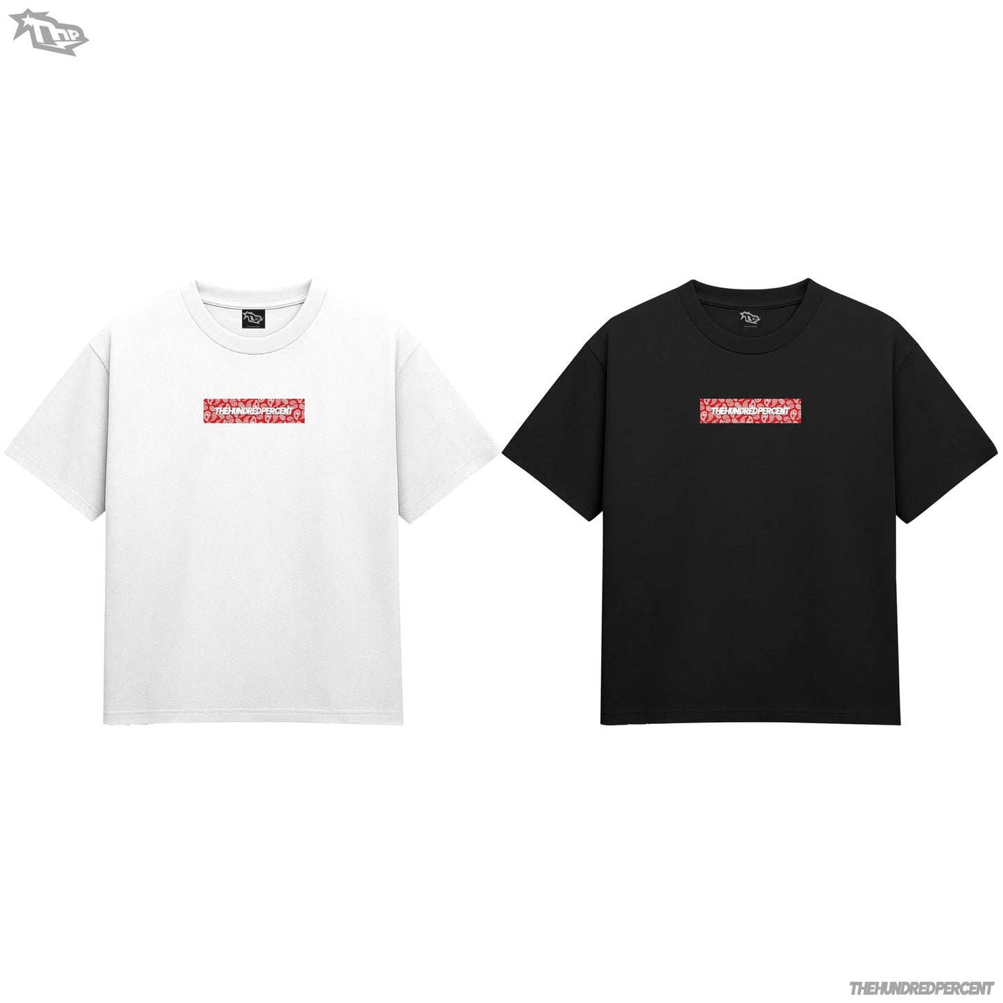 THE HUNDRED PERCENT "BOX LOGO" BOXY CROP SHIRT