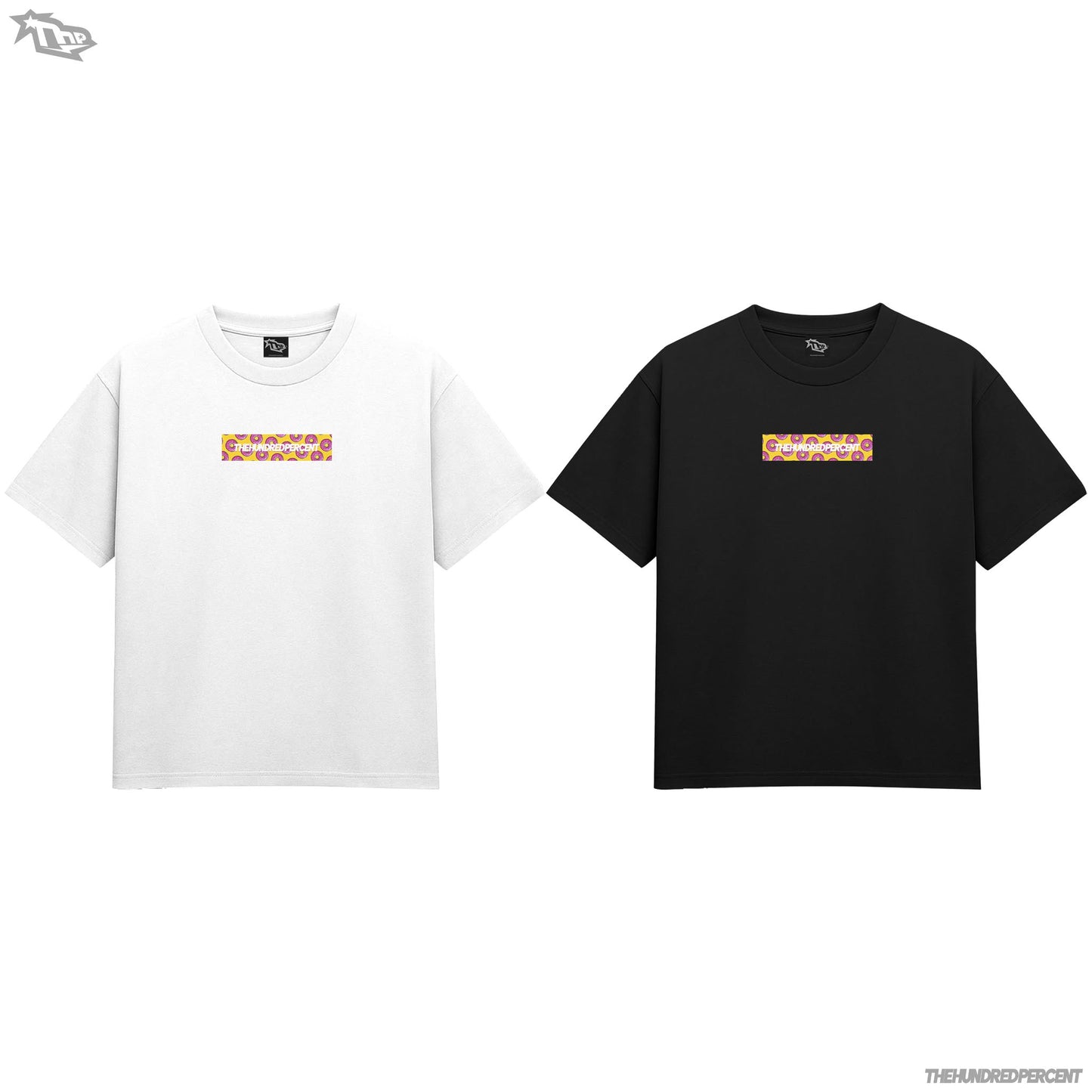 THE HUNDRED PERCENT "BOX LOGO" BOXY CROP SHIRT