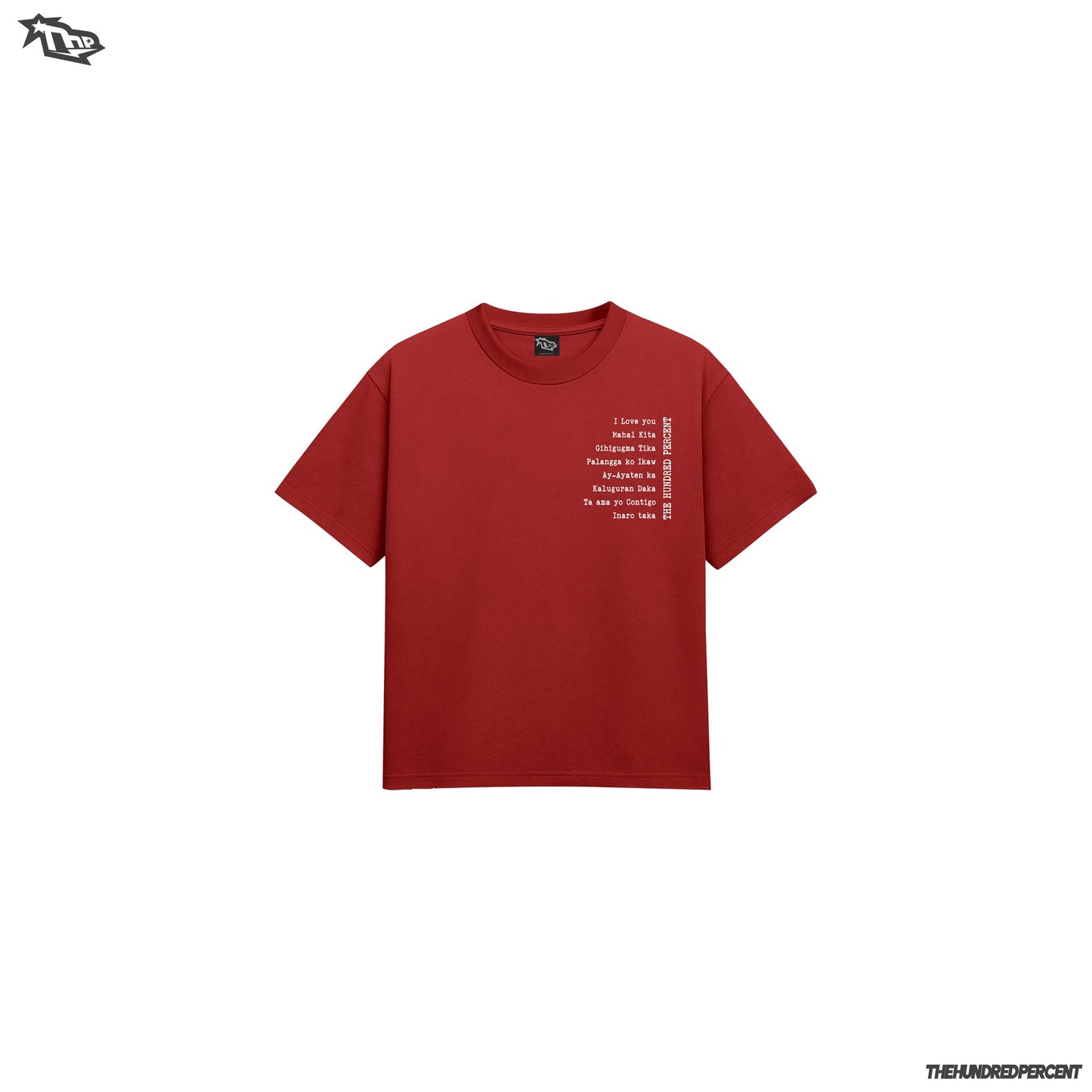 THE HUNDRED PERCENT "HUNNID LOVE SERIES" high quality men’s shirt boxy fit viral  trendy tee