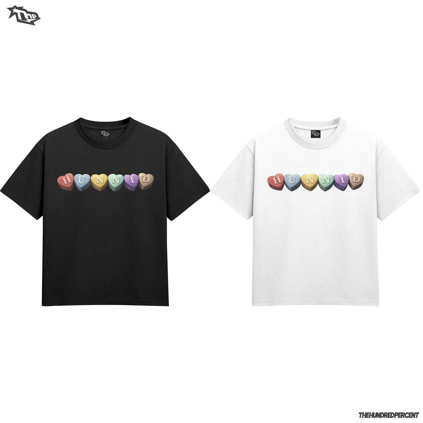 THE HUNDRED PERCENT "HUNNID LOVE SERIES" high quality men’s shirt boxy fit viral  trendy tee