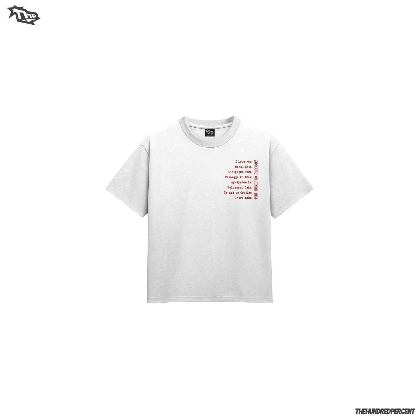 THE HUNDRED PERCENT "HUNNID LOVE SERIES" high quality men’s shirt boxy fit viral  trendy tee