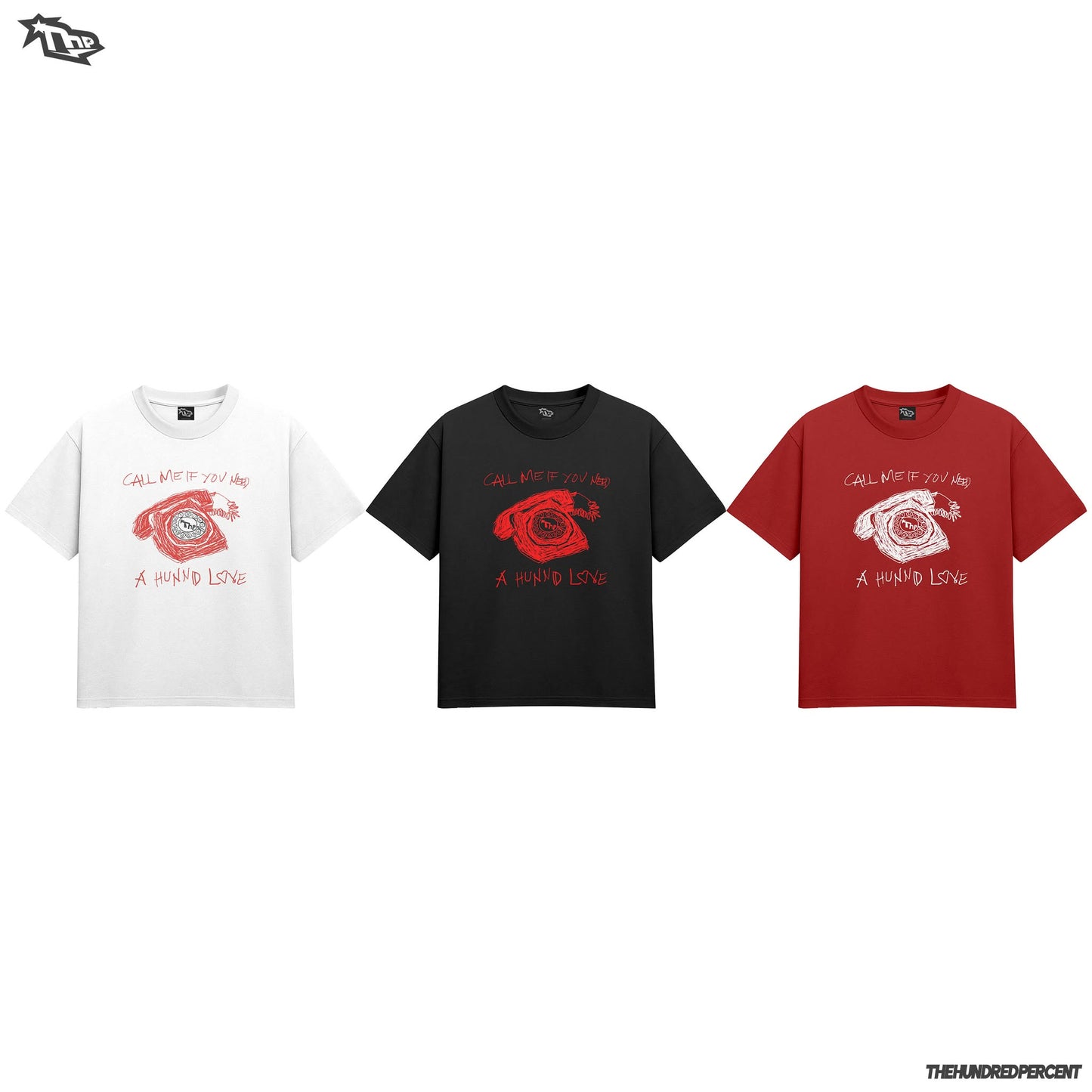 THE HUNDRED PERCENT "HUNNID LOVE SERIES" high quality men’s shirt boxy fit viral  trendy tee