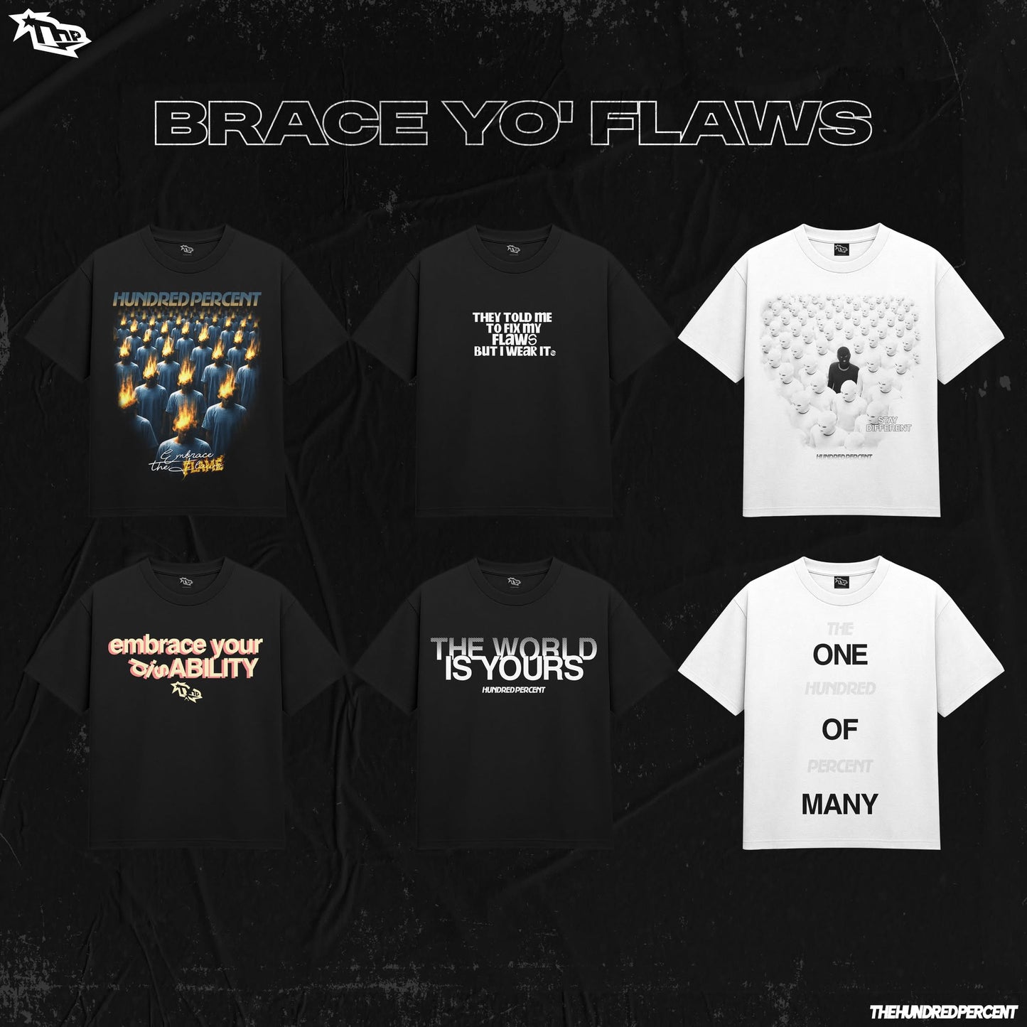THP Brace Yo Flaws Shirt Brace Yo Flaws | Streetwear Tee | Viral Website Fashion | Premium Quality | Regular Fit | Trendy Graphic Shirt