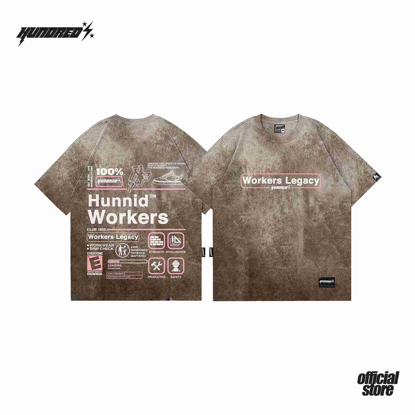 THP " HUNNID WORKERS ACID BROWN " THE HUNDRED PERCENT OFFICIAL STORE