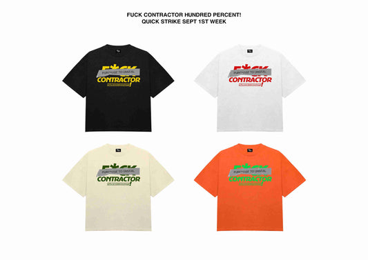 THP "SCREW THE CONTRACTOR COLLECTION" BLACK, WHITE, CREAM, ORANGE " CROP BOX TEE " THE HUNDRED PERCENT OFFICIAL STORE