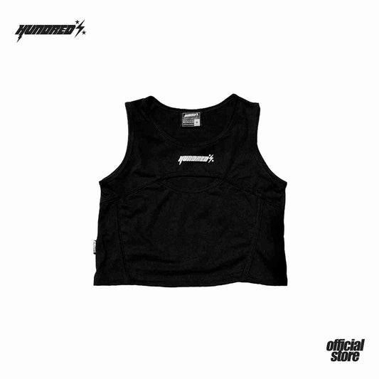 THP ( BASIC CROP TANK TOP ) " BLACK " THE HUNDRED PERCENT OFFICIAL STORE