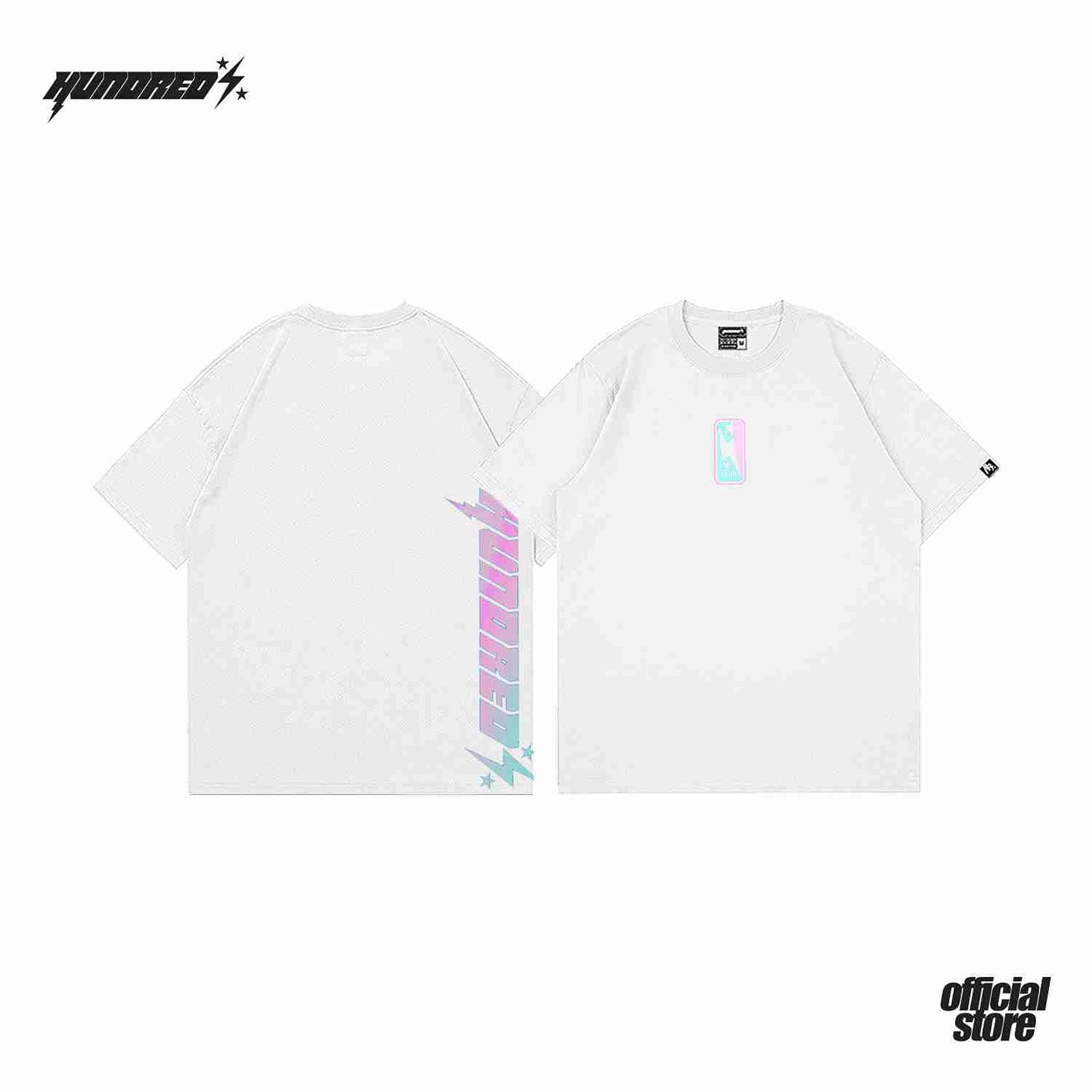 THP " GRADIENT SIDE SCRIPT WHITE " THE HUNDRED PERCENT OFFICIAL STORE