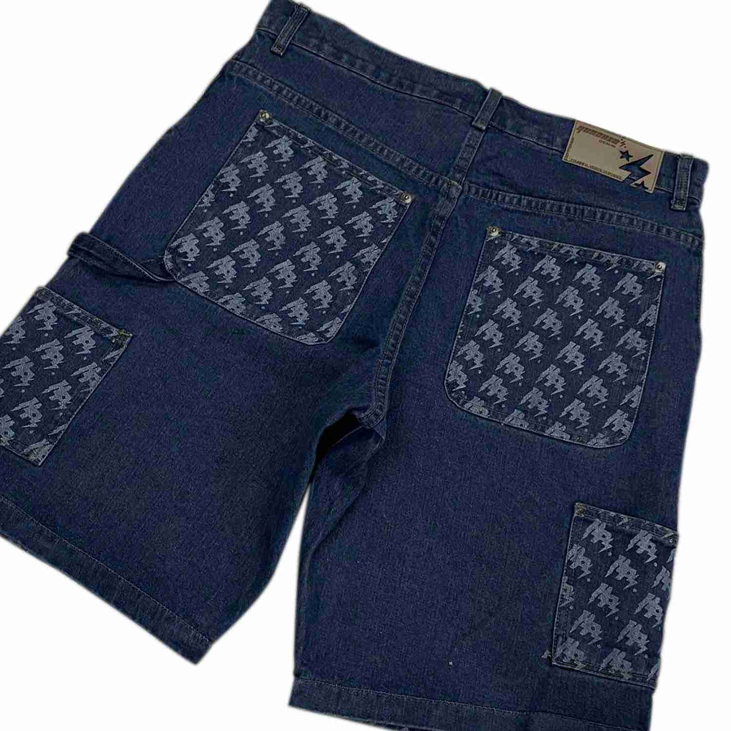 THE HUNDRED PERCENT "DENIM DRIP CUT JORTS"