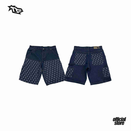 THE HUNDRED PERCENT "DENIM DRIP CUT JORTS"