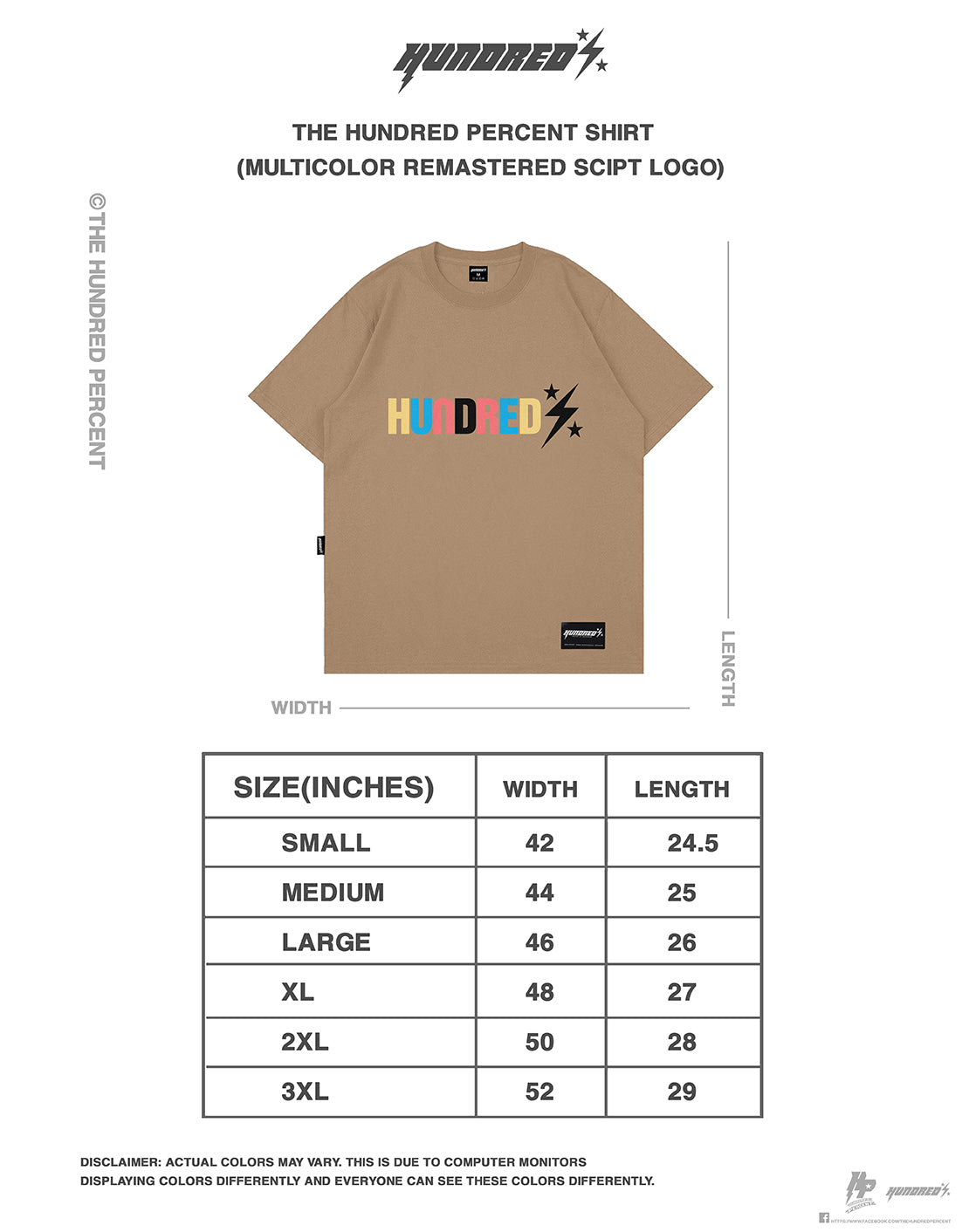 The Hundred Percent Shirt (Multicolor Remastered Scipt Logo)
