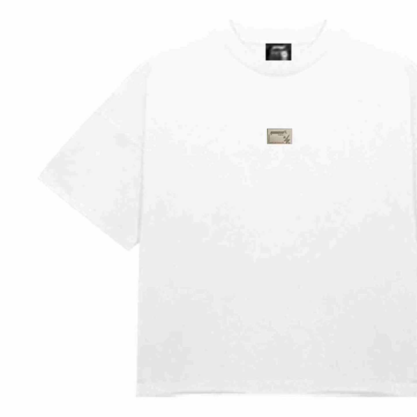 THE HUNDRED PERCENT MINI PATCHWORK LOGO"CROP BOX TEE